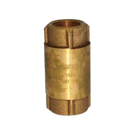 TOOL CV-2TLF 200 PSI 0.5 in. FIP x 0.5 in. FIP Lead Free Brass Check Valve TO153623